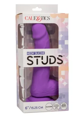 Neon Silicone Studs 6 Dildo Purple